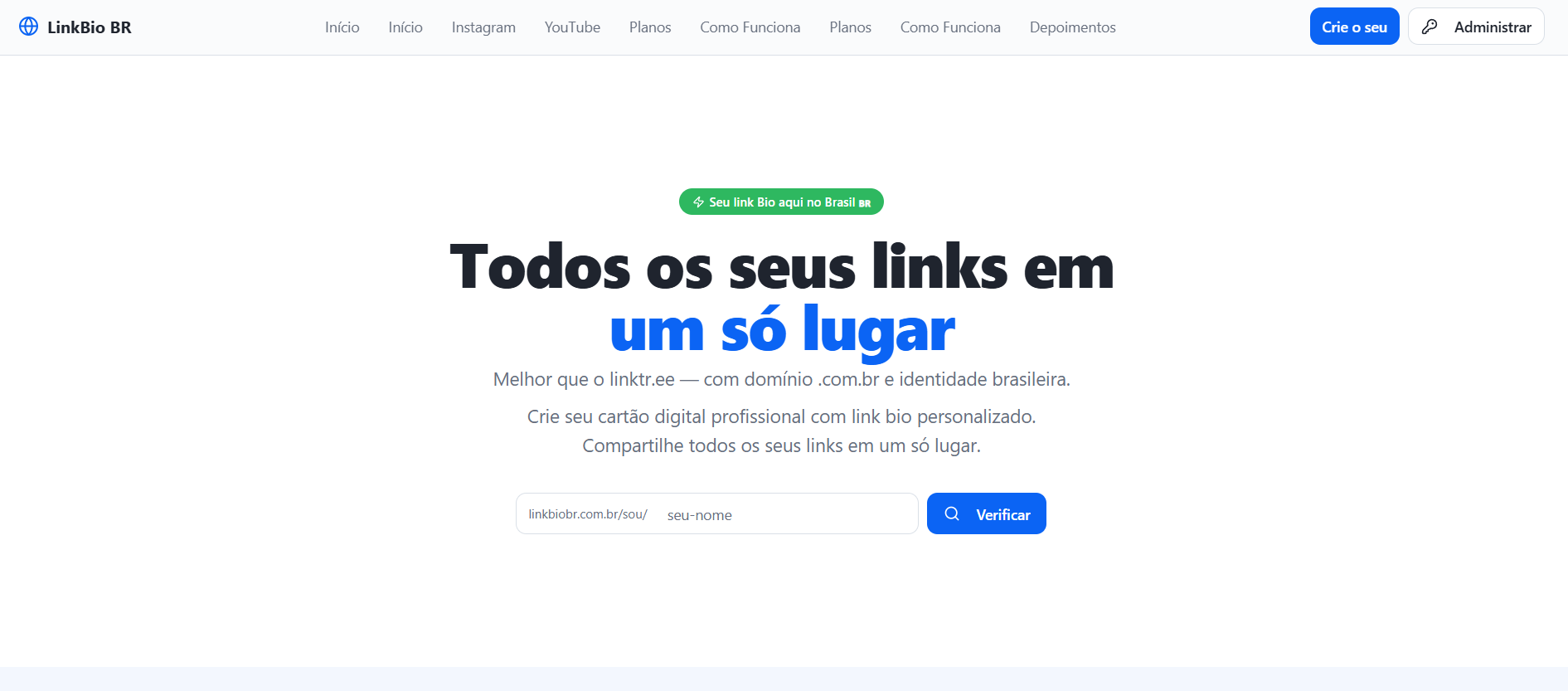 Site LinkBio BR desenvolvido pela 2RS IA