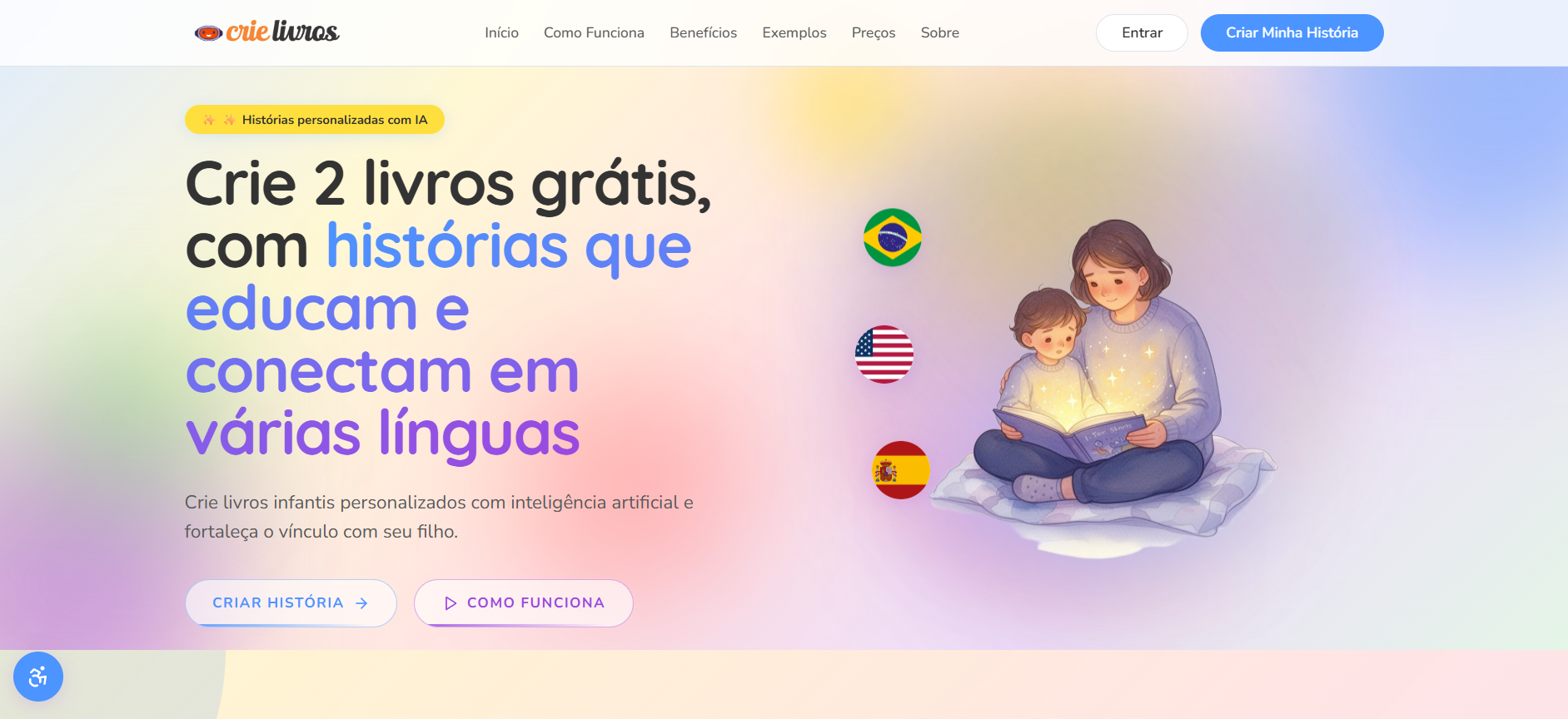 Site Crie Livros desenvolvido pela 2RS IA
