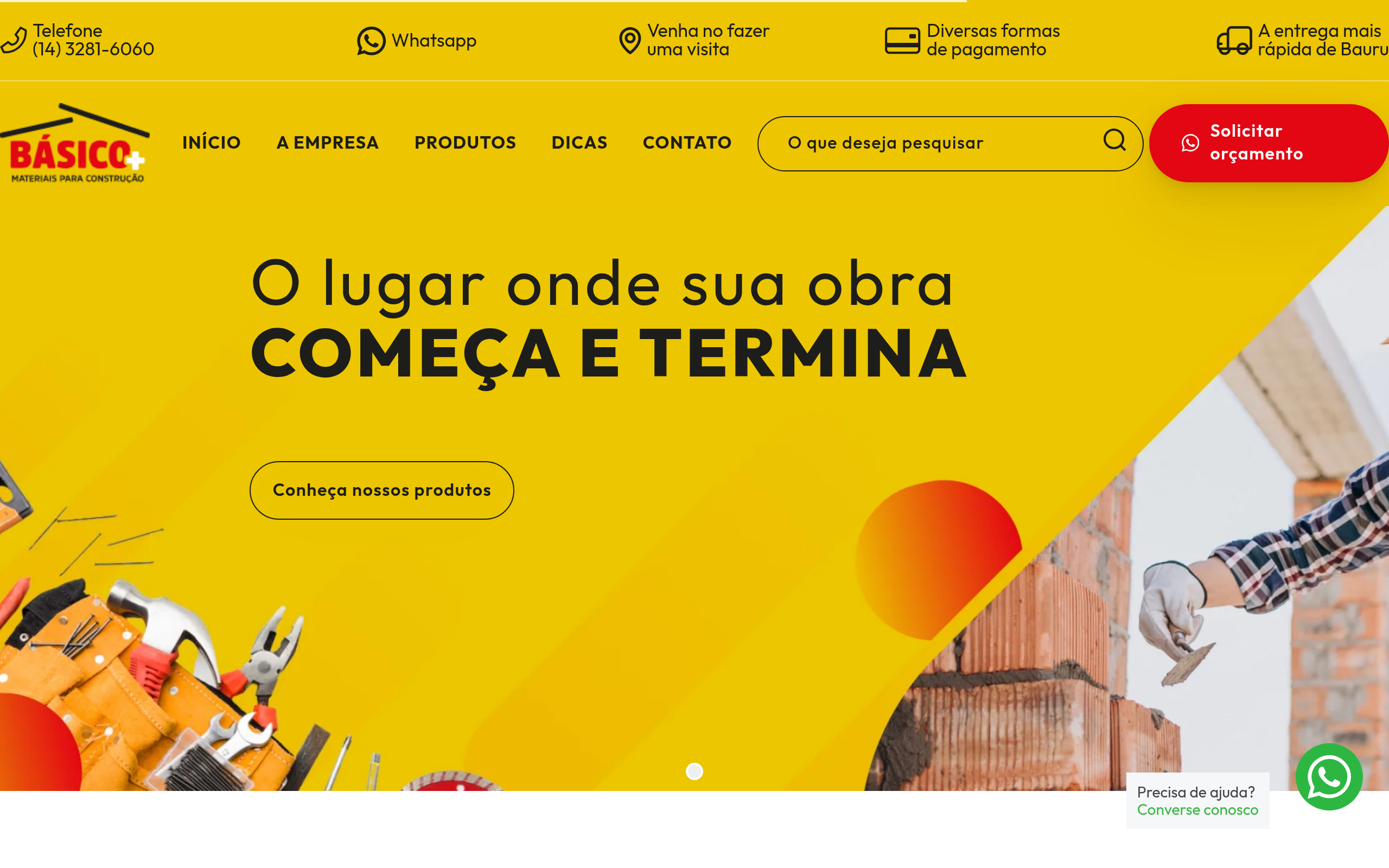 Site Básico Materiais desenvolvido pela 2RS