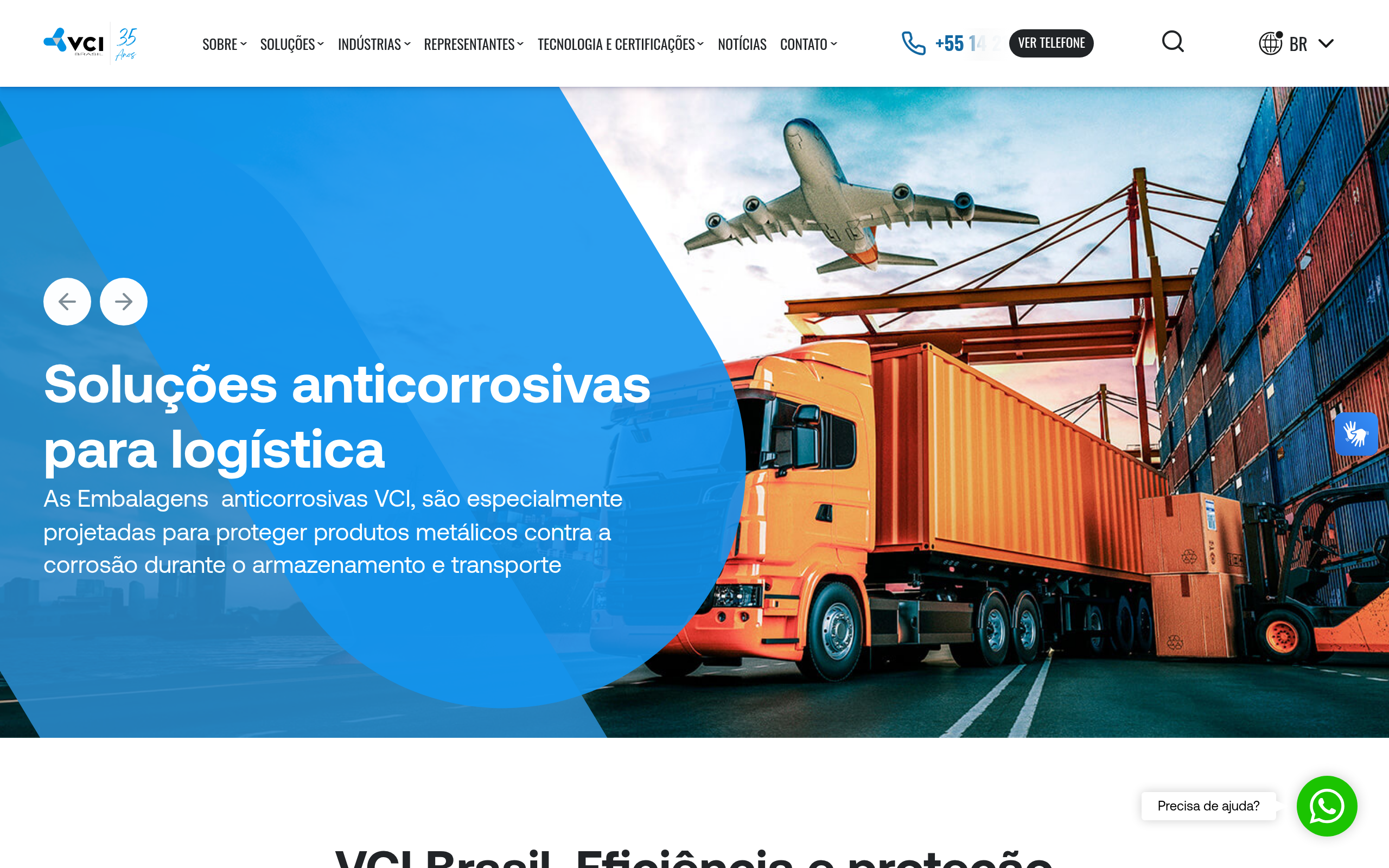 Site VCI Brasil desenvolvido pela 2RS