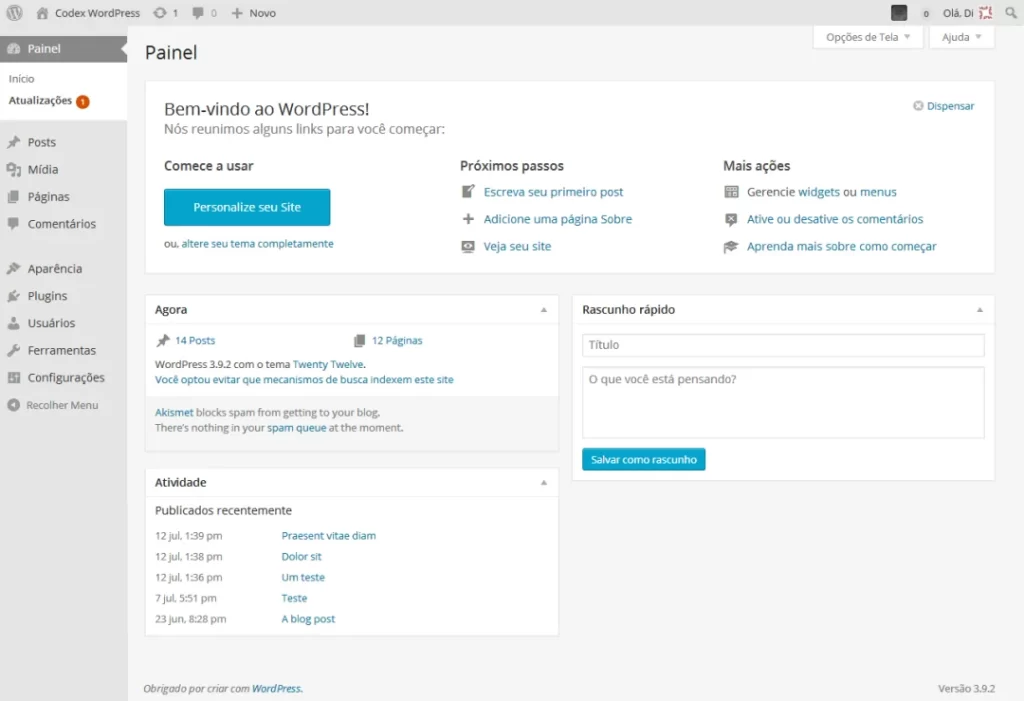 Criação de sites WordPress 
